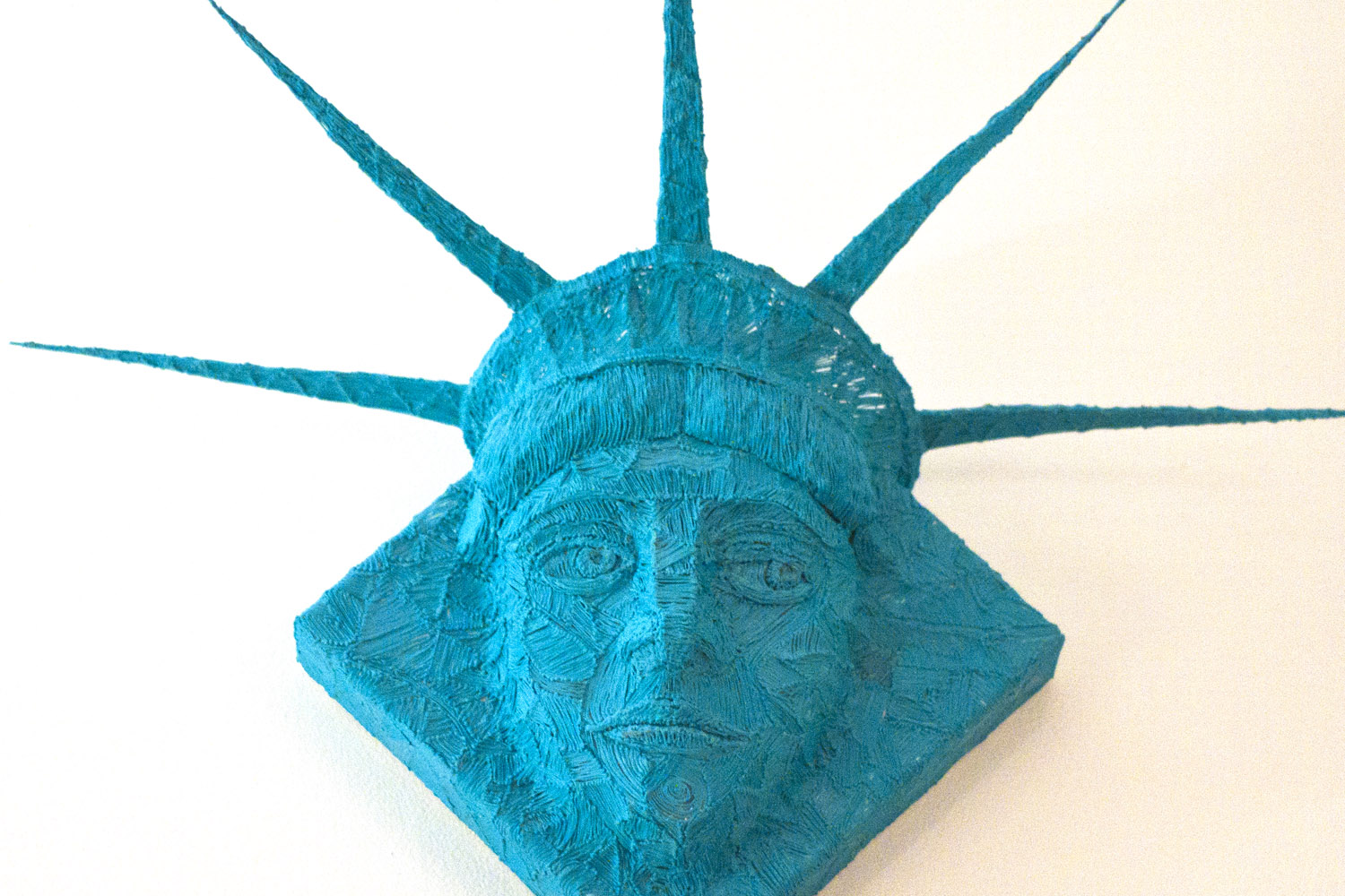 Lady Liberty sketched with a 3d pen on Canvas — 3Doodler art by Riikc